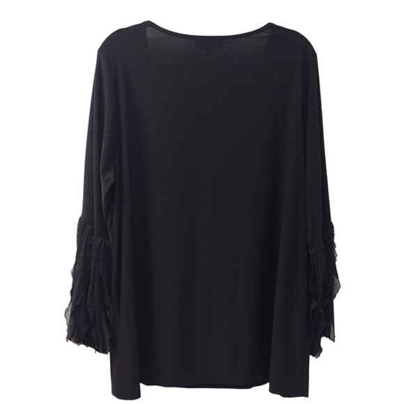 Antthony: 2-pc Flounce Sleeve Straight Leg Pant Set, Size 2X, Black - Picture 3 of 12